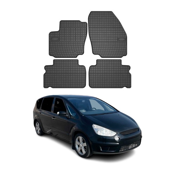 Omac Gummi FußMatten FüR Ford S-Max 2006-2010 Automatten Gummi Schwarz 4Tlg-image