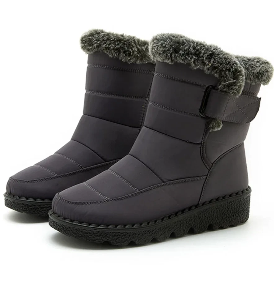 Mujeres Impermeables Invierno Botas para Nieve Cálidas Felpa Forradas Antideslizantes Zapatos al Tobillo Foto 4 de 4