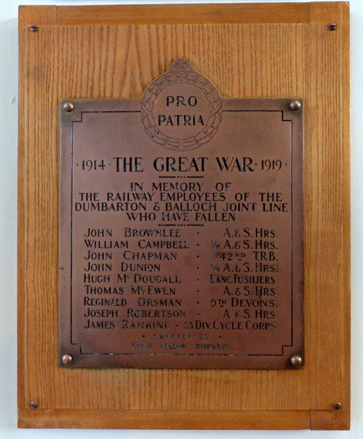 Photo 6x4 WWI Roll of Honour at Dumbarton Central railway station In the c2017 - Picture 1 of 1