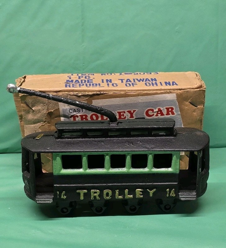 Vintage Cast Iron Trolley Car # 14 Taiwan 