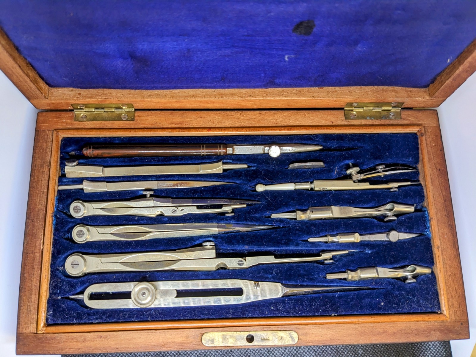 Antique French 1880 Compas Superieurs Brevetes SGDG Drafting Tool Set Original