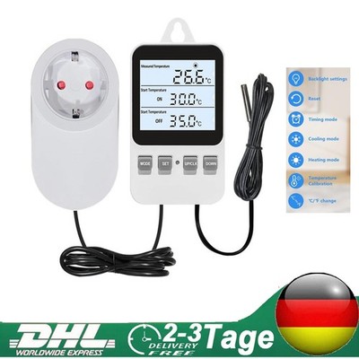 Thermostat Digital Steckdose Temperaturschalter Steckdosenthermostat EU PLUG DE