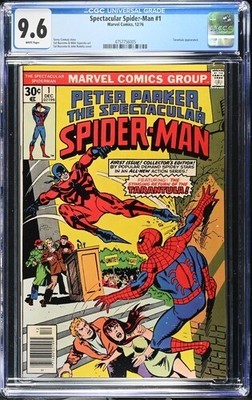 Spectacular Spider-Man #1 1976 Marvel Comics CGC 9.6 Tarantula White Pages 005
