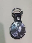 Liberty Walking 1943 Half Dollar 50Cents 90% Silver On Black Leather Keyring