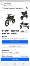 New Stomp 140CC Pit Bike Big Wheel, new been used