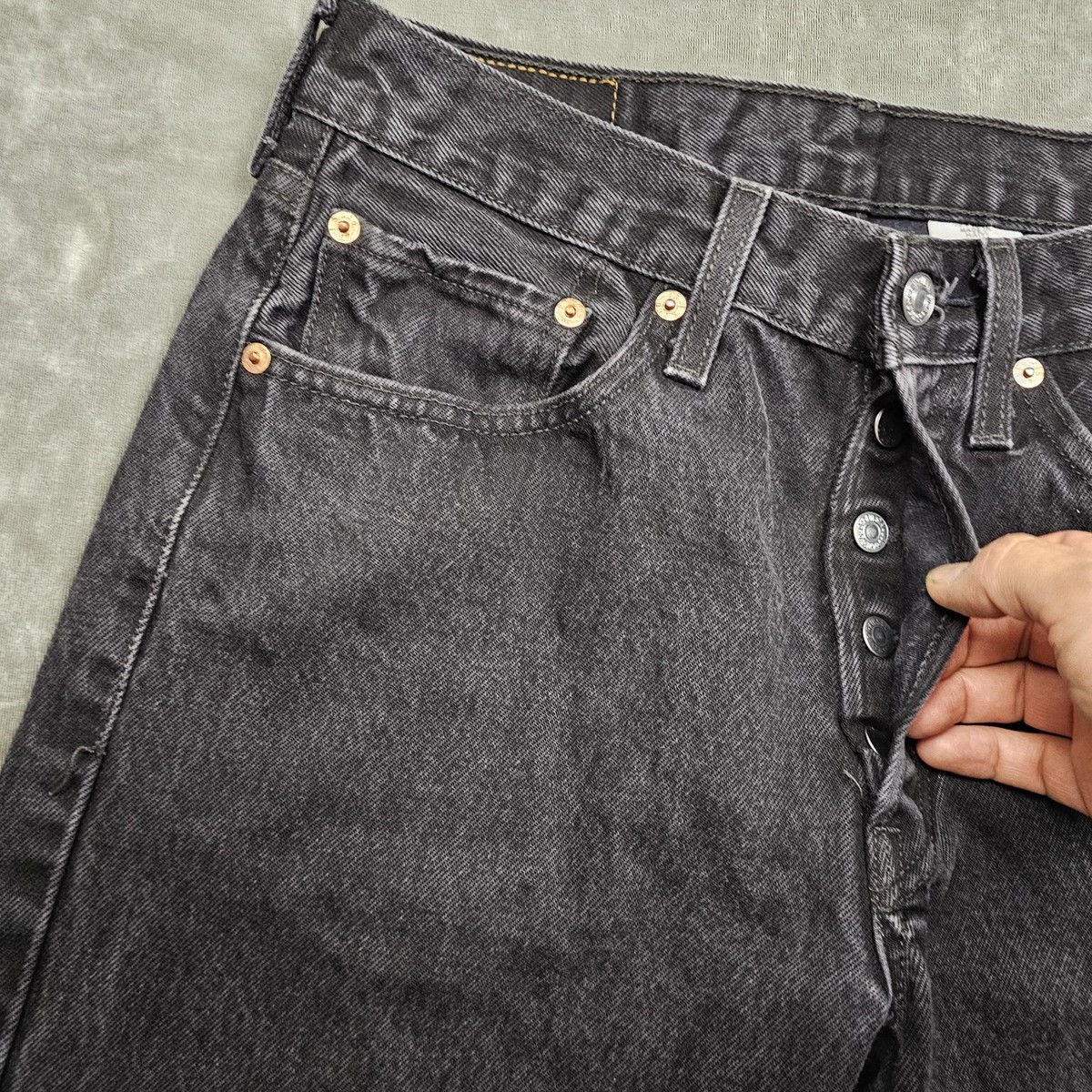Vintage Levis 501 Jeans Mens 29x30 (Tag 31x30) Black Button Fly