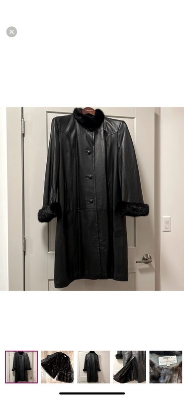 Leather And Mink Coat: vintage EUC