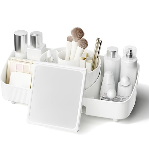 Makeup Organizer for Vanity, Cosmetic Display Case with Mirror New J1