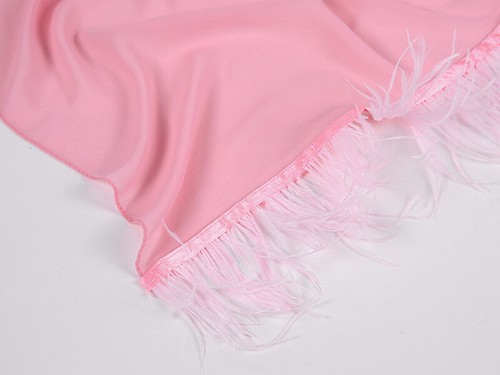 Women Chiffon Hijab Scarf Plain Feather Tassel Scarves Turban Shawls and Wraps - Picture 8 of 37