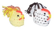 Handmade Crochet Egg Covers Chicken Hens Yellow White Farmhouse Easter