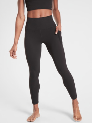 Athleta MP M PETITE Salutation Stash High Rise 7/8 Tight Leggings Black NWT NEW