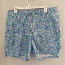 GoodFellow Co Men s Blue Printed Swim Trunks