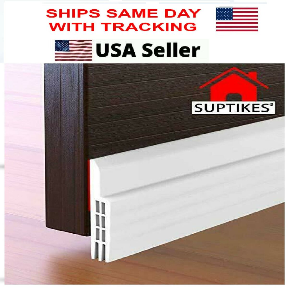 Suptikes Door Draft Stopper Under Door Seal for Exterior/Interior Doors,  Door Sweep, Soundproof Door Bottom Weather Stripping, 2 Inch W x 39 Inch L