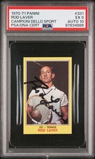 Rod Laver 1970-71 Panini Campioni Dello Sport Rookie 331 Autograph PSA 5 Auto 10