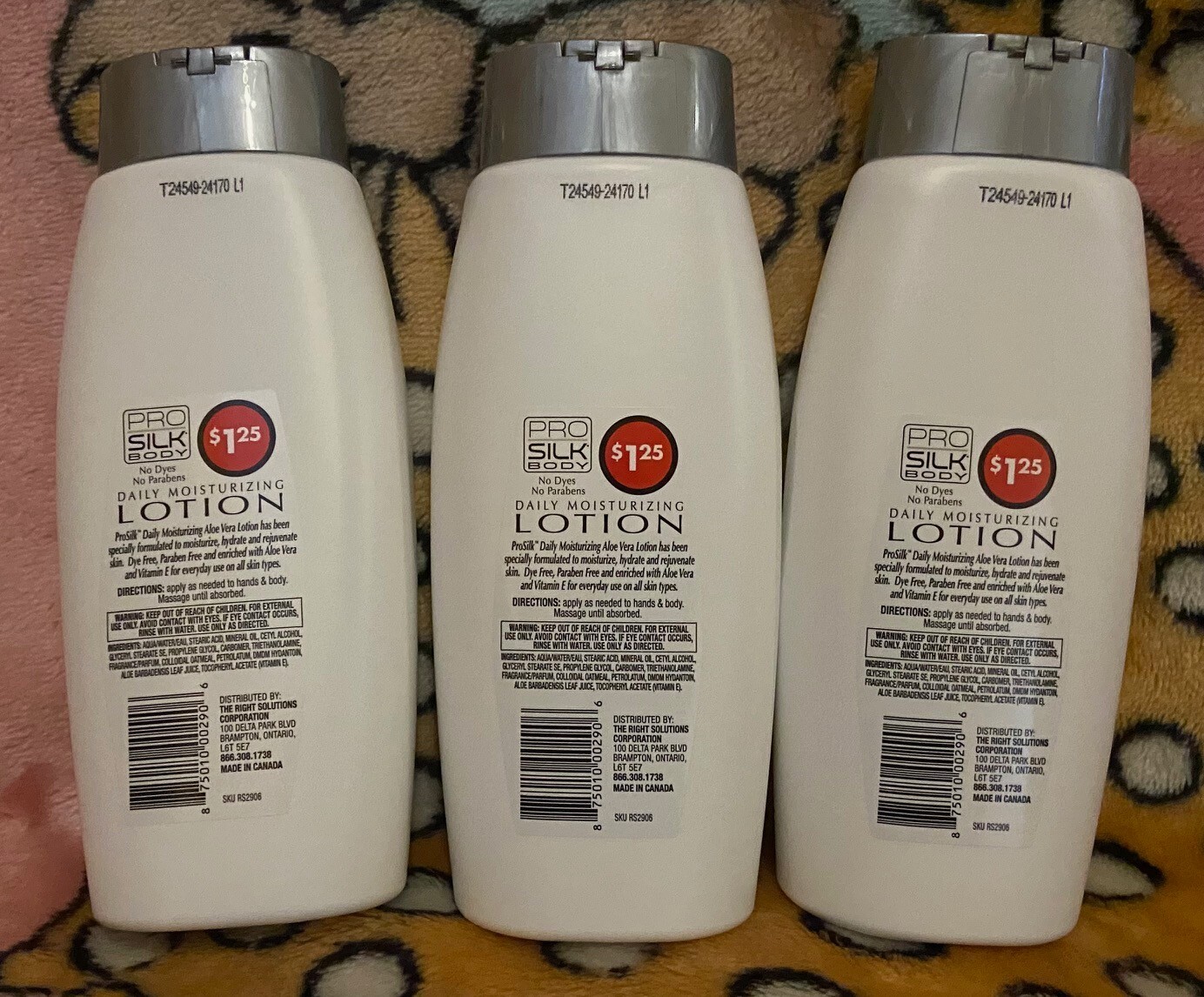3 bottle Pro Silk Body  Alove Vera Skin Lotion 20 fl.oz A lot of 3