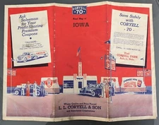 Coryell 70 Gasoline Road Map of Iowa 1941 -- Shipping Included