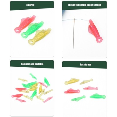 100 Pcs Fish Shaped Needle Threader Automatic Sewing Needle Inserter for Craft