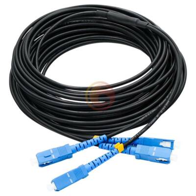 100M Schwarz Armored Glasfaser Kabel Sc-Sc UPC Sm 9/125 Duplex Faseroptik Patch