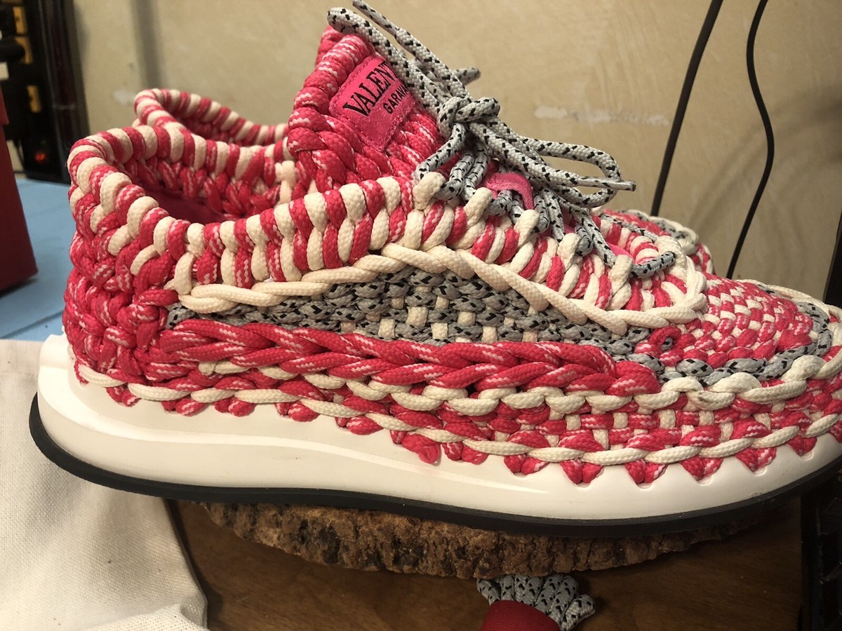 VALENTINO GARAVANI Knotted Macrame Fashion Sneakers WITH BOX CARDS