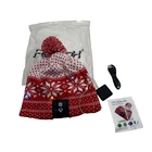 Rotibox Bluetooth Red Beanie Hat Wireless Headphone Charger Fair Isle Snowflake