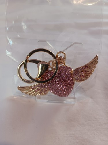 Alas de ángel esmaltadas corazón cristal austriaco Rosetone para mujer grandes - Imagen 3 de 4