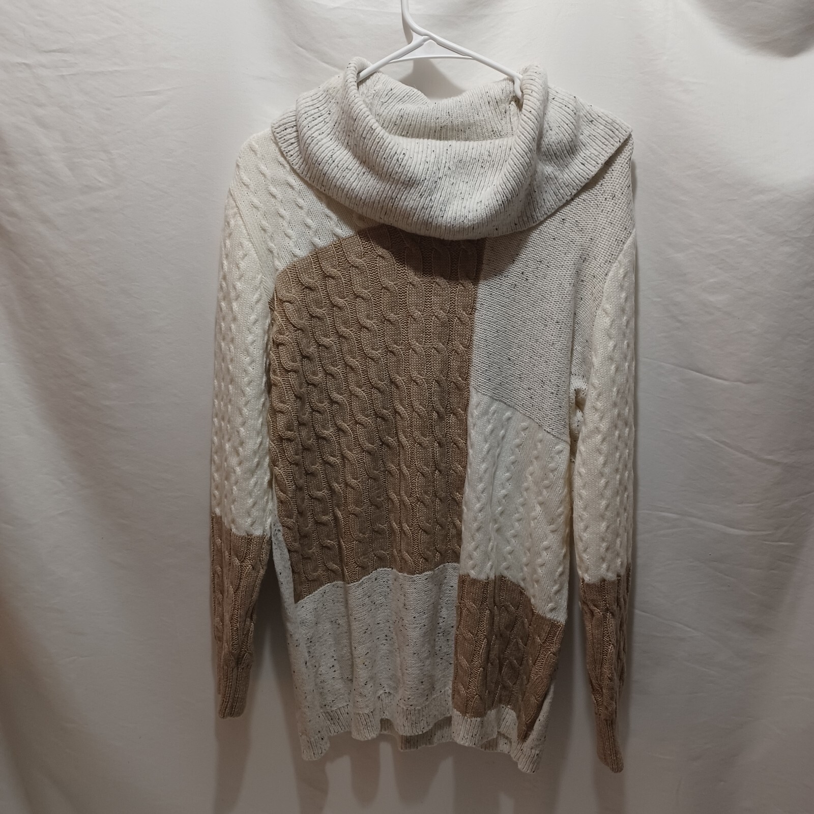 Calvin klein womens patchwork pullover sweater wh… - image 1