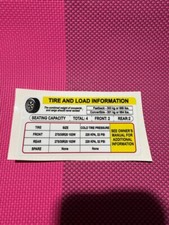 2011 2012 2013 2014 FORD MUSTANG SHELBY GT 500 GT500 TIRE PRESSURE LABEL