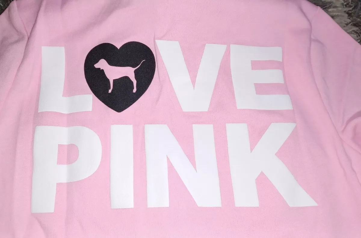 VS pink originals full zip hoodie new large pink heart logo eBay