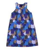 Marc by Marc Jacobs Dress Womens XS Geo Blue Shift Knee Length Silk Wool