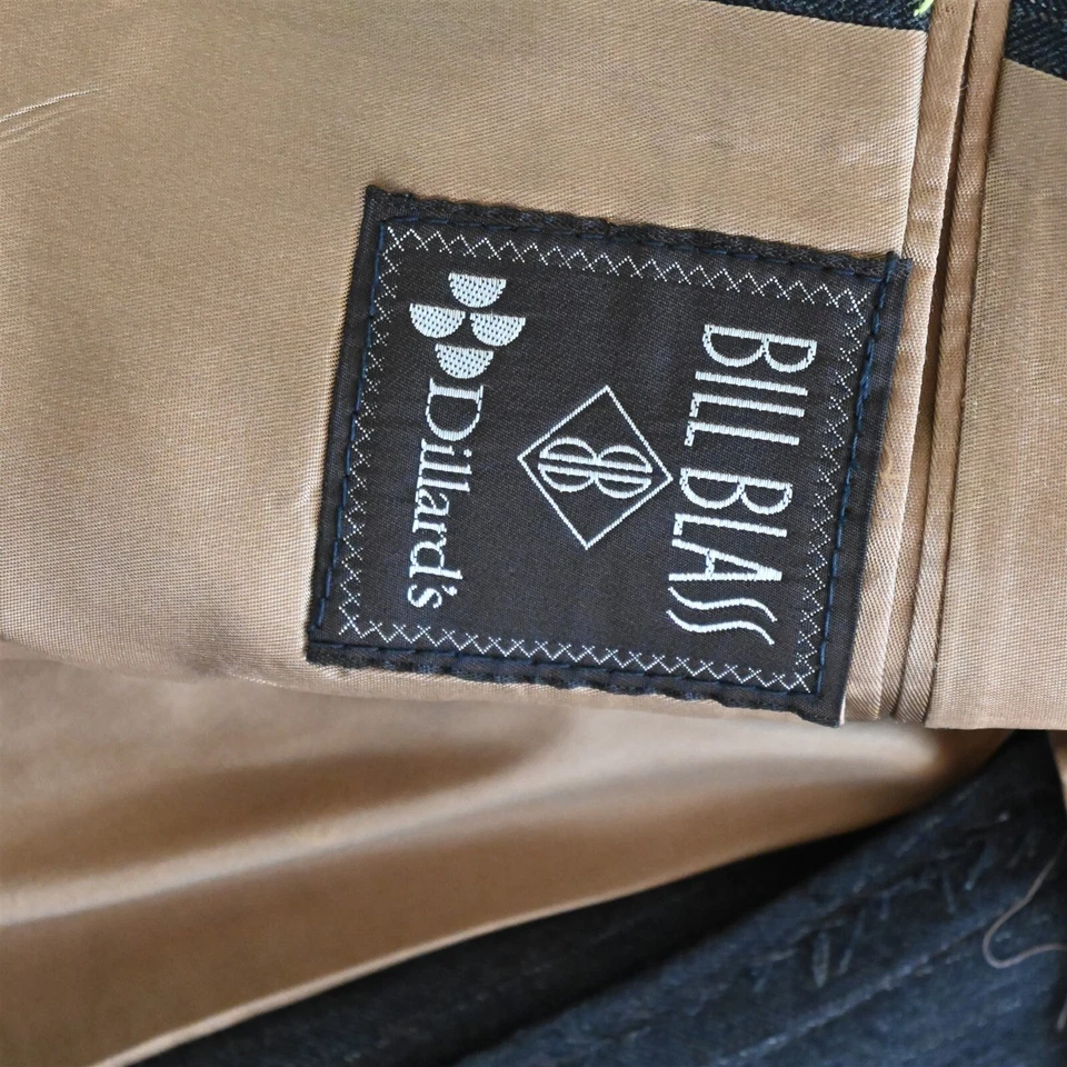 Casaco esportivo vintage Bill Blass 46L cinza listra espinha de peixe blazer lã - Imagem 4 de 4