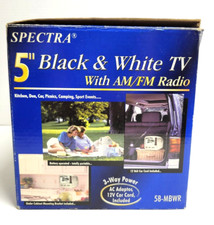 Spectra 5 in. Black White TV With AM/FM Radio 58-MBWR Silver