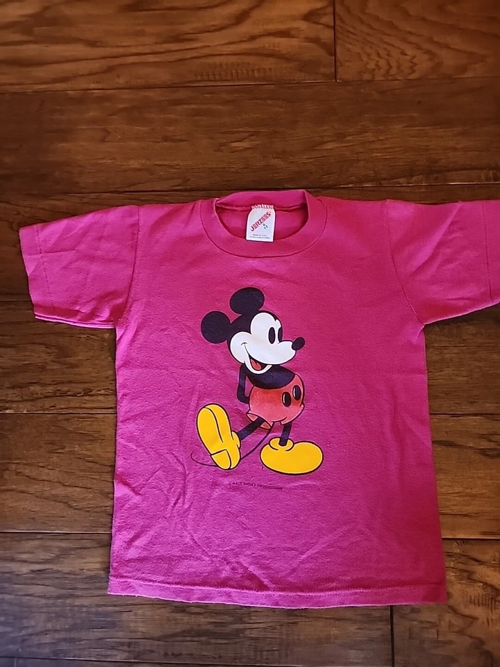 Camiseta Mickey Mouse Walt Disney De Colección Jerzees Niño Pequeño Talla 6-8 Puntada Única EE. UU. Foto 2 de 4