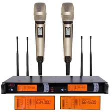 UHF 2x100 Channel SKM9000 Wireless Handheld Dynamic Microphone Mic System
