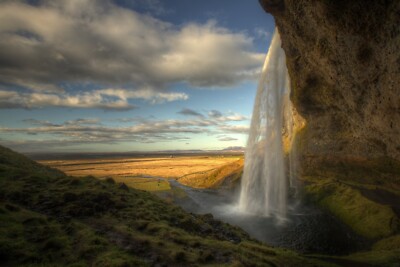 Fototapete VLIES-WASSERFALL-(6891S)-Tapete Nach Mass-Berg Strom Landschaft