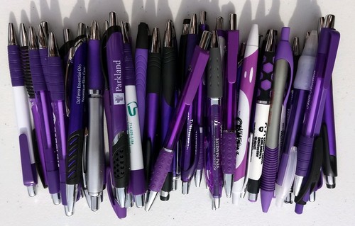 30ct Mixed Lot Misprint Retractable Click Pens: PURPLE / VIOLET / LAVENDER - Picture 6 of 6