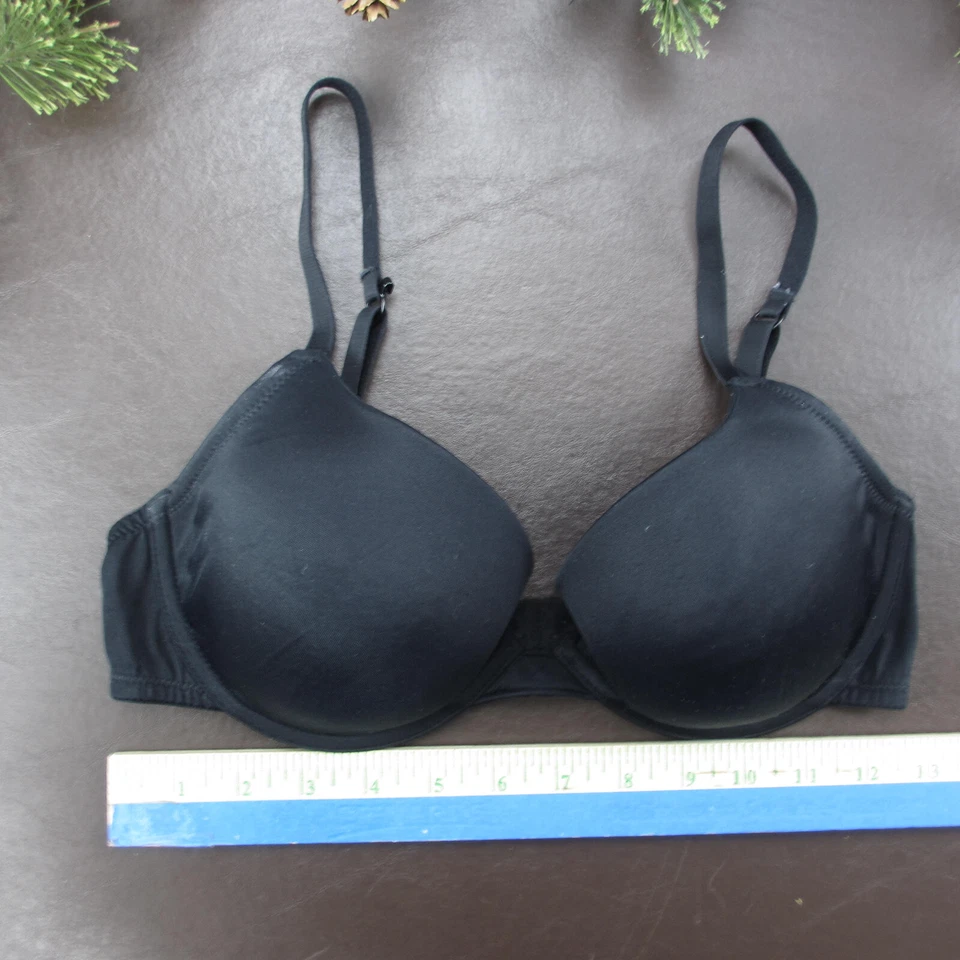 Sujetador Xhilaration 36D negro acolchado con aros cierre ajustable trasero Foto 2 de 4