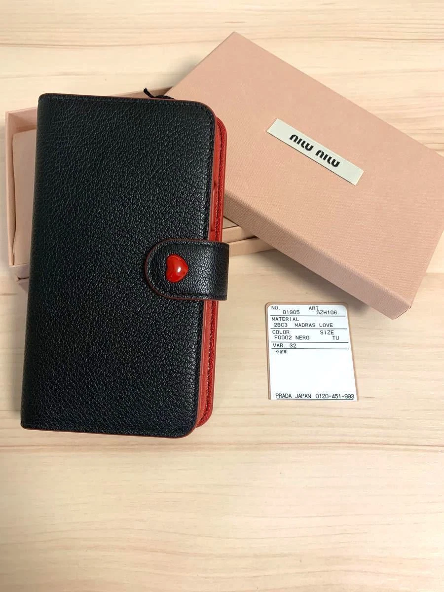 Miu Miu Miu iPhone X XS Case Notebook Type Heart | eBay