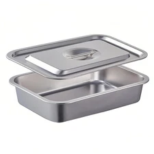 4 Inch Extra Deep Lasagna Pan with Lid, 11 x 14 Inch, 7.4 Quart, Stainless Steel