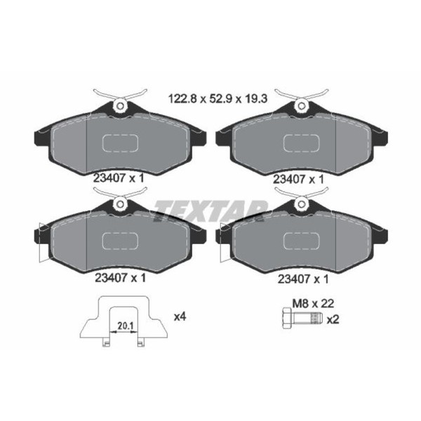 Textar BremsbeläGe Bremsbelegsatz Vorne FüR CitroëN C2 C3 I-image