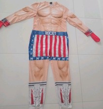 Boxing Rocky Balboa full bodysuit Overall Costume Cosplay Pajamas Sz S-M
