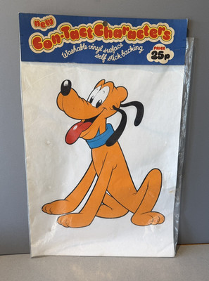 Vintage Nos 1970er neue Con-Tact Figuren Pluto Disney 17'' Vinyl Aufkleber
