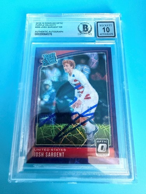 #ad 2018 19 DONRUSS OPTIC ROOKIE JOSH SARGENT SIGNED BECKETT AUTHENTIC AUTO 10 $149.95