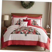 - Patchwork Pine Quilt Set - Full/Queen Quilt and Two Quilt - Full/Queen