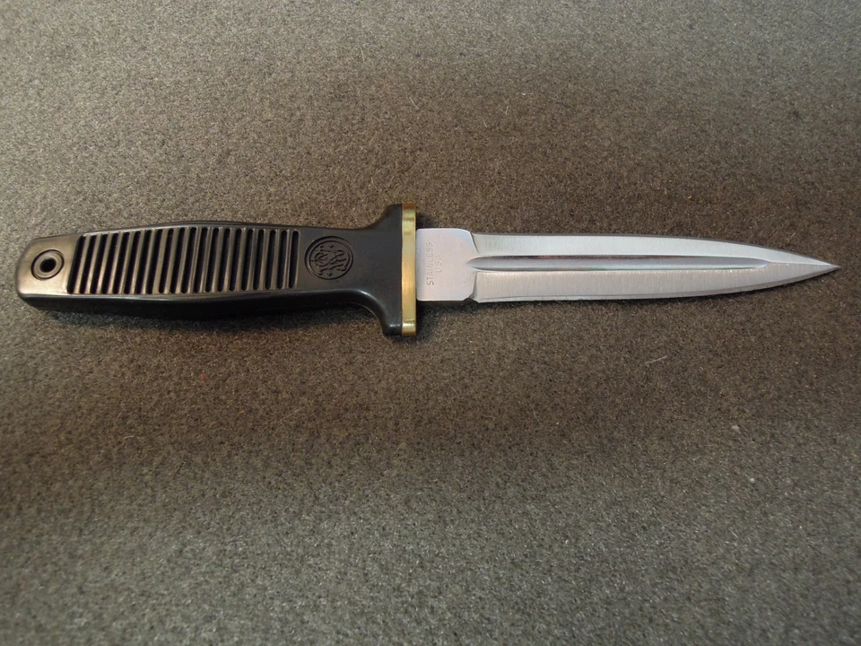 Smith & Wesson винтажный 1981 загрузки нож 6051 с оригинальной и заказ ножны - Изображение 3 из 4