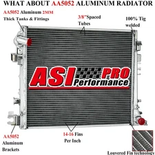 4- Row Aluminum Radiator For 18-22 Jeep Wrangler JL Gladiator 2.0L 3.0L 3.6L .