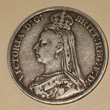 1890 Queen Victoria Silver Crown with Jubilee Head 28gms 