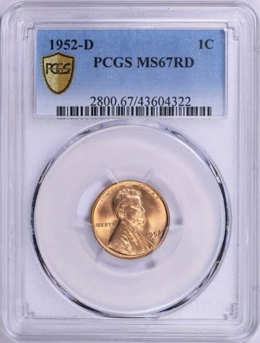 1952-D Lincoln Cent PCGS MS-67 RD
