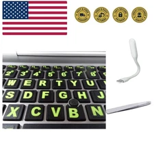 Keyboard Stickers 194 Piece Set with Big Luminescent Extra Large Symbols. 3 Y...