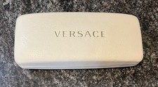 Versace Sunglasses Eye Glasses Case Hard Clamshell White Leather