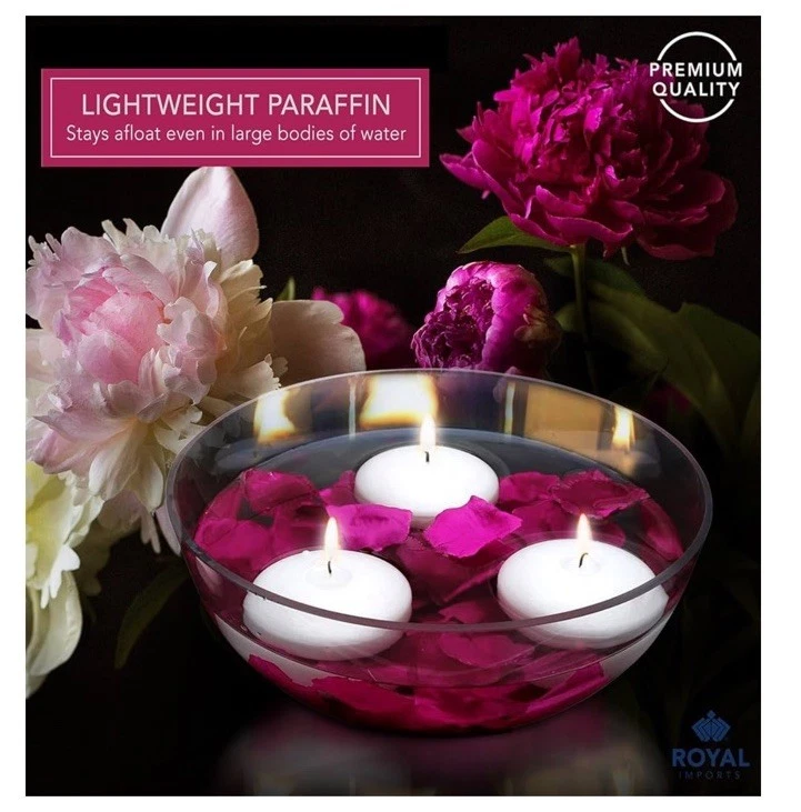 Royal Imports Velas Flotantes Blancas 3" - Paquete de 12 Sin Perfume Goteo Foto 3 de 4